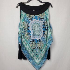 AGB Womans 2x Plus Blue Blouse